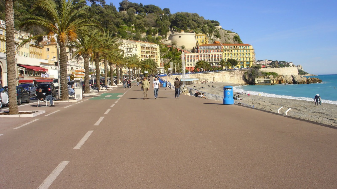 Набережная в городе Ницца, Франция