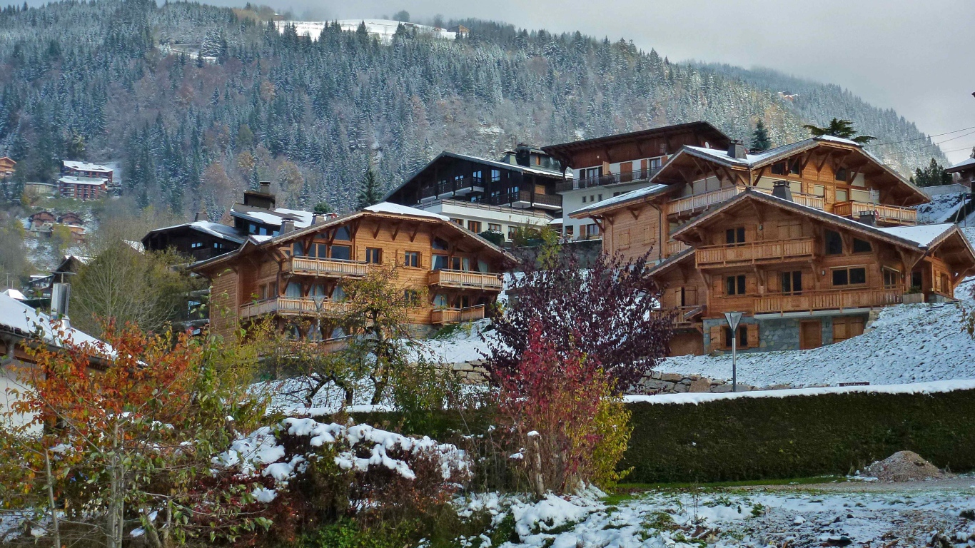 Зимний пейзаж в городе Аннеси, Франция