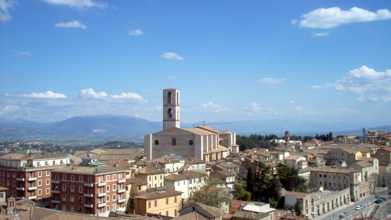 Панорама города в Перудже, Италия