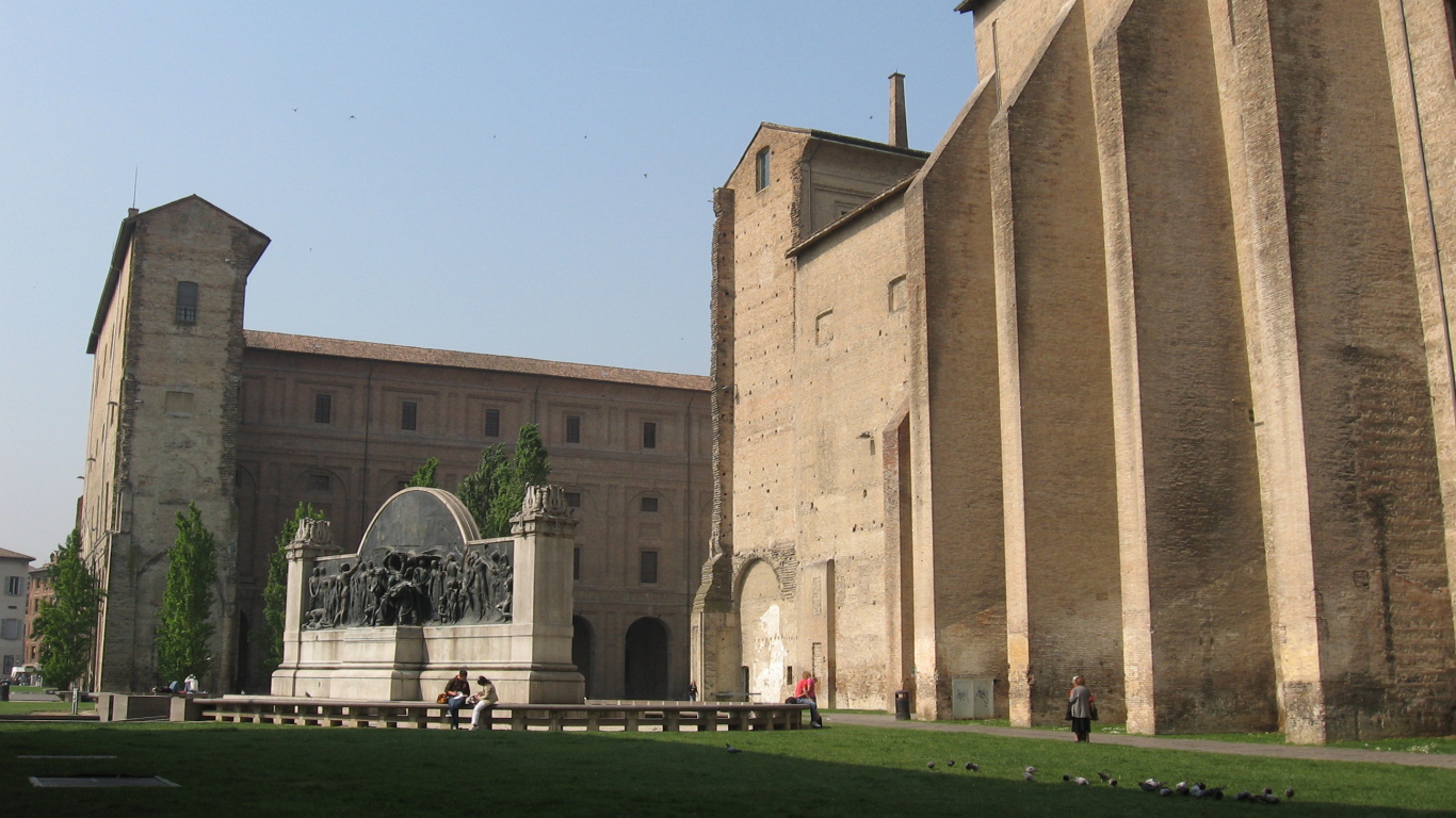 The area in front of the palace in Parma, Italy