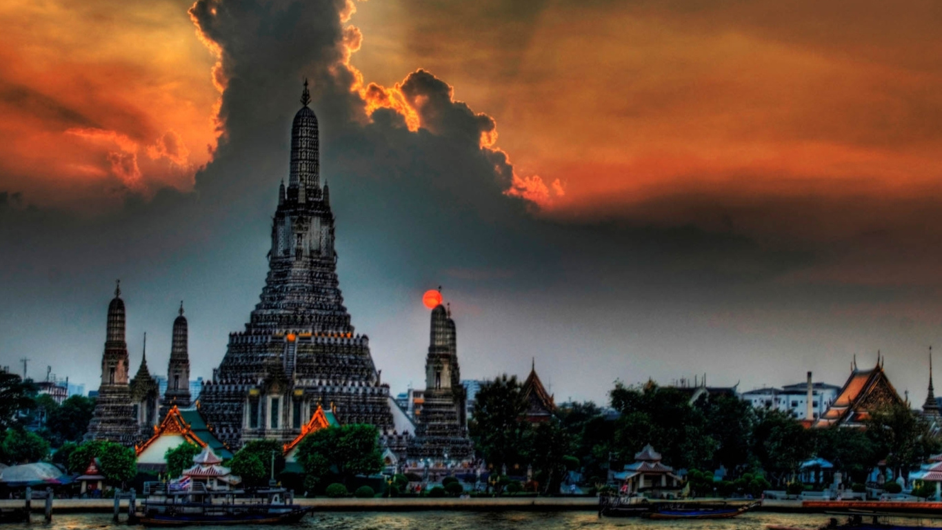 Фантастический вид на храм в Бангкоке, Таиланд