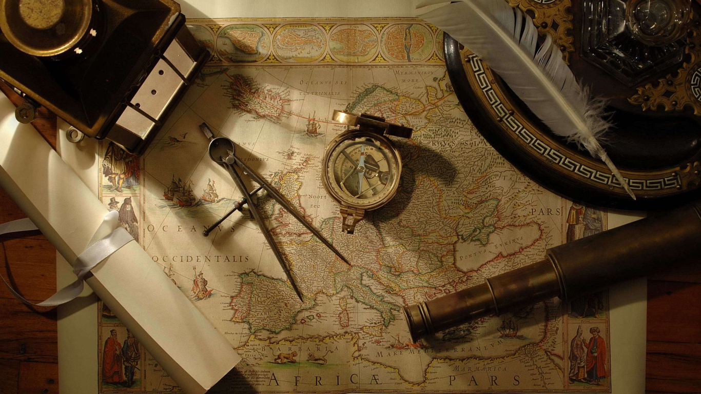 Старая карта Мира Магеллана