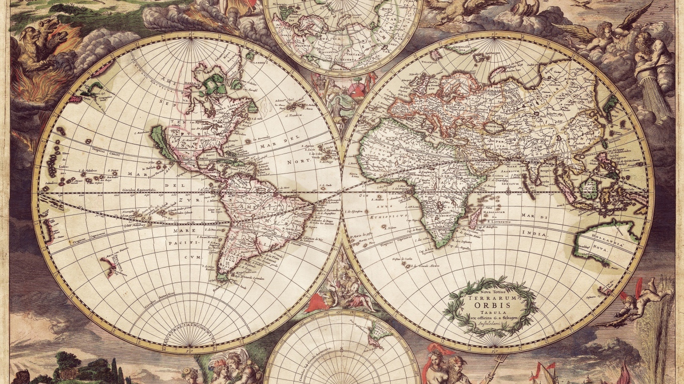 Старинная карта Земли