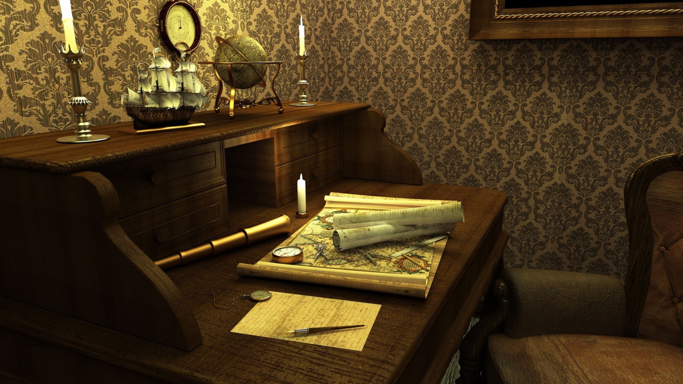 Старинная карта путешественника 