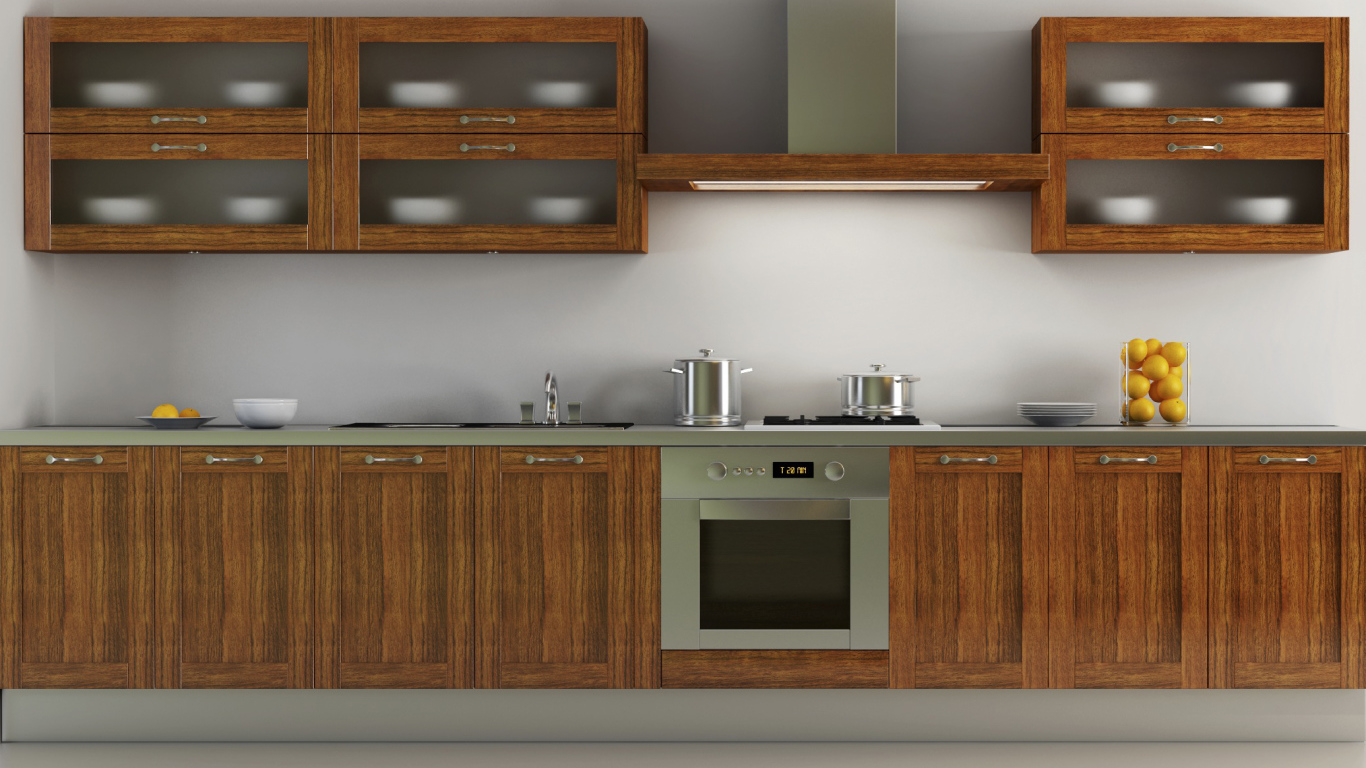 Большая коричневая кухня