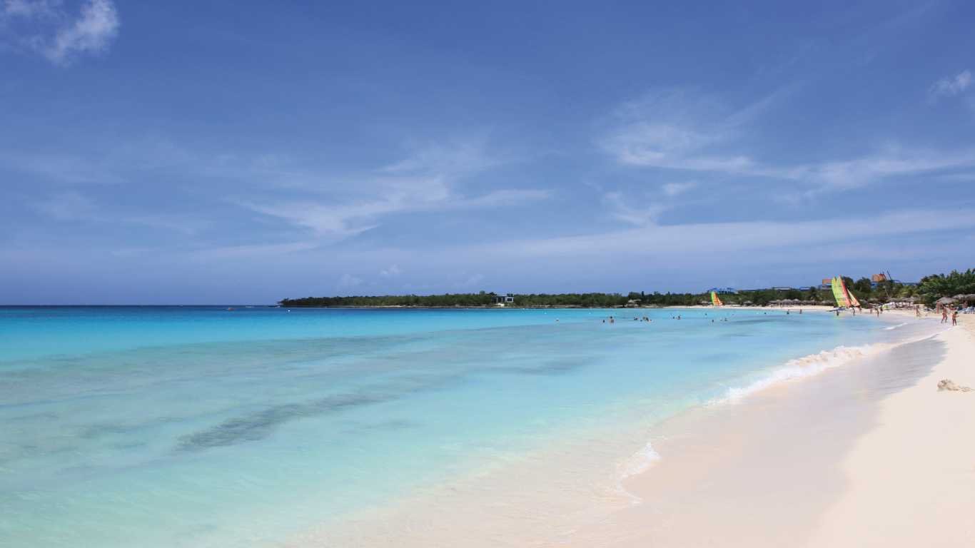 Голубая лагуна на курорте Гуардалавака, Куба