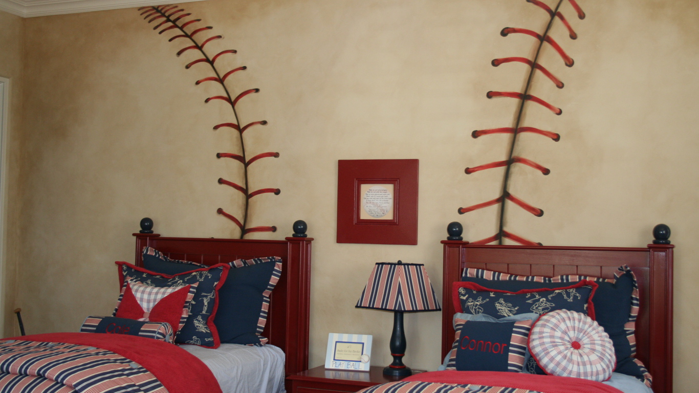 Оформление детской в стиле бейсбольного мяча