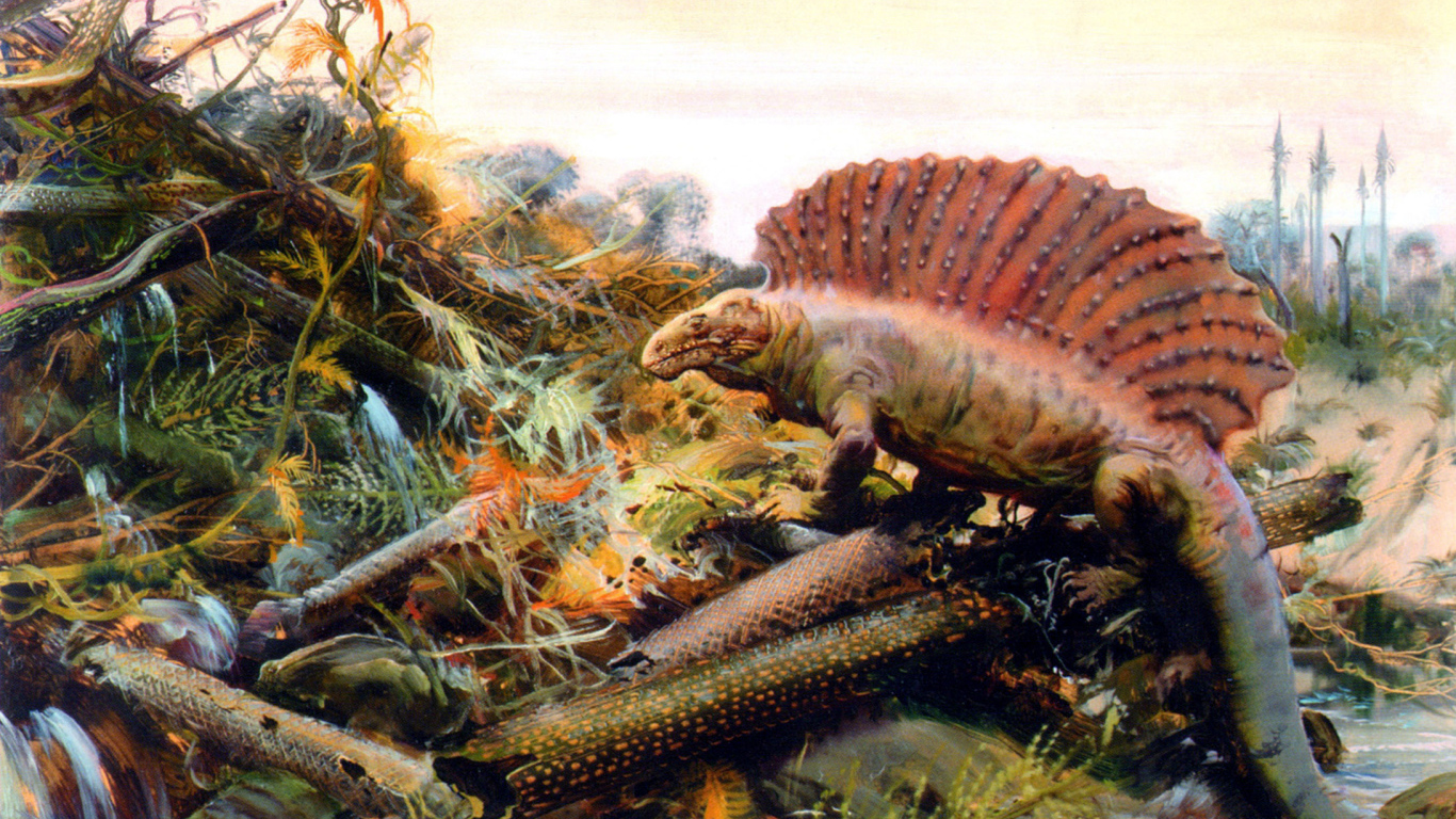 Динозавр на обломках
