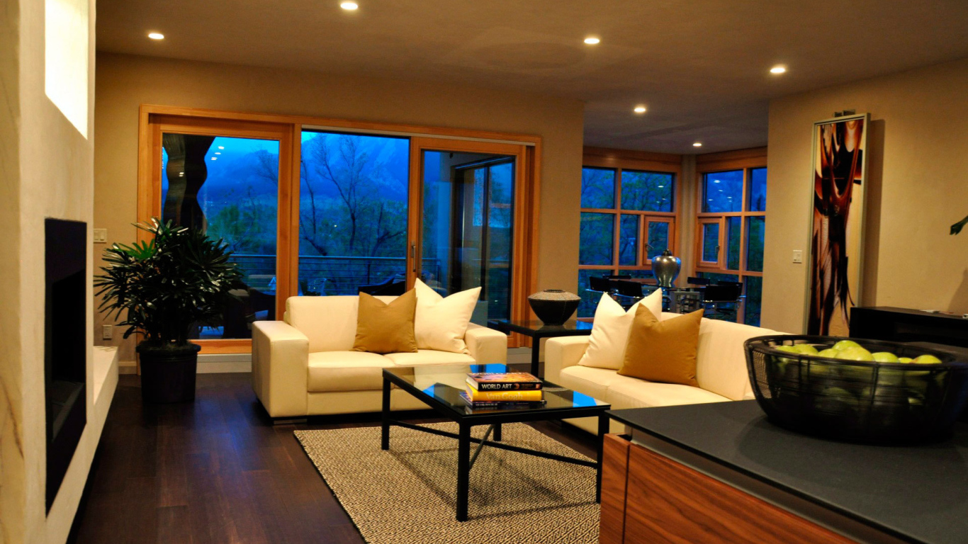 Вечерняя подсветка в гостиной