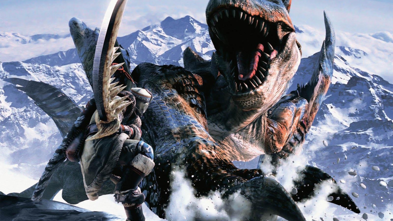 Бой с динозавром в горах