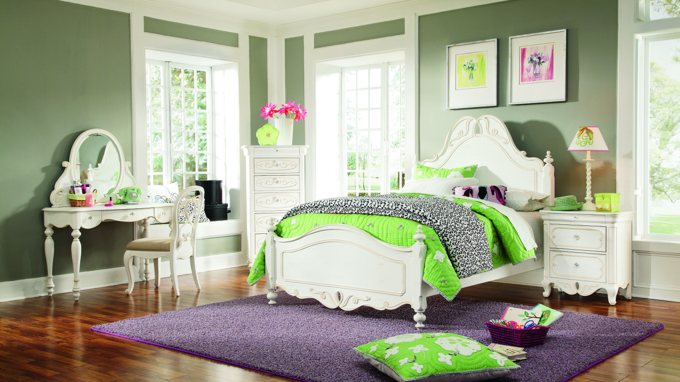 Серые стены в спальне