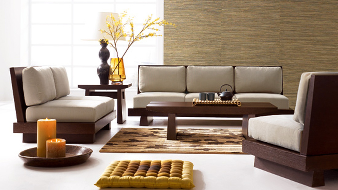 Большие свечи в оформлении гостиной