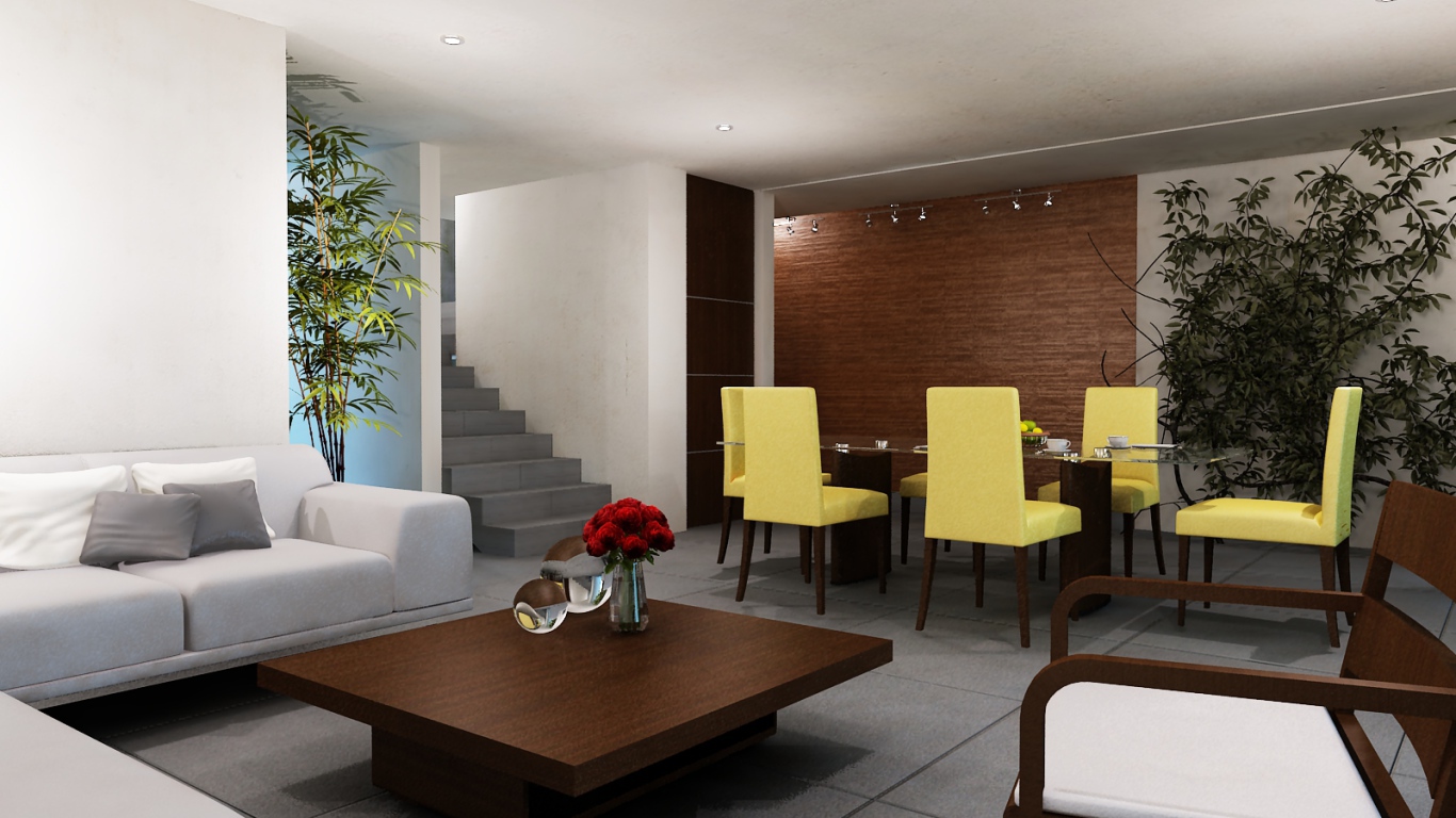 Светло желтые стулья в столовой