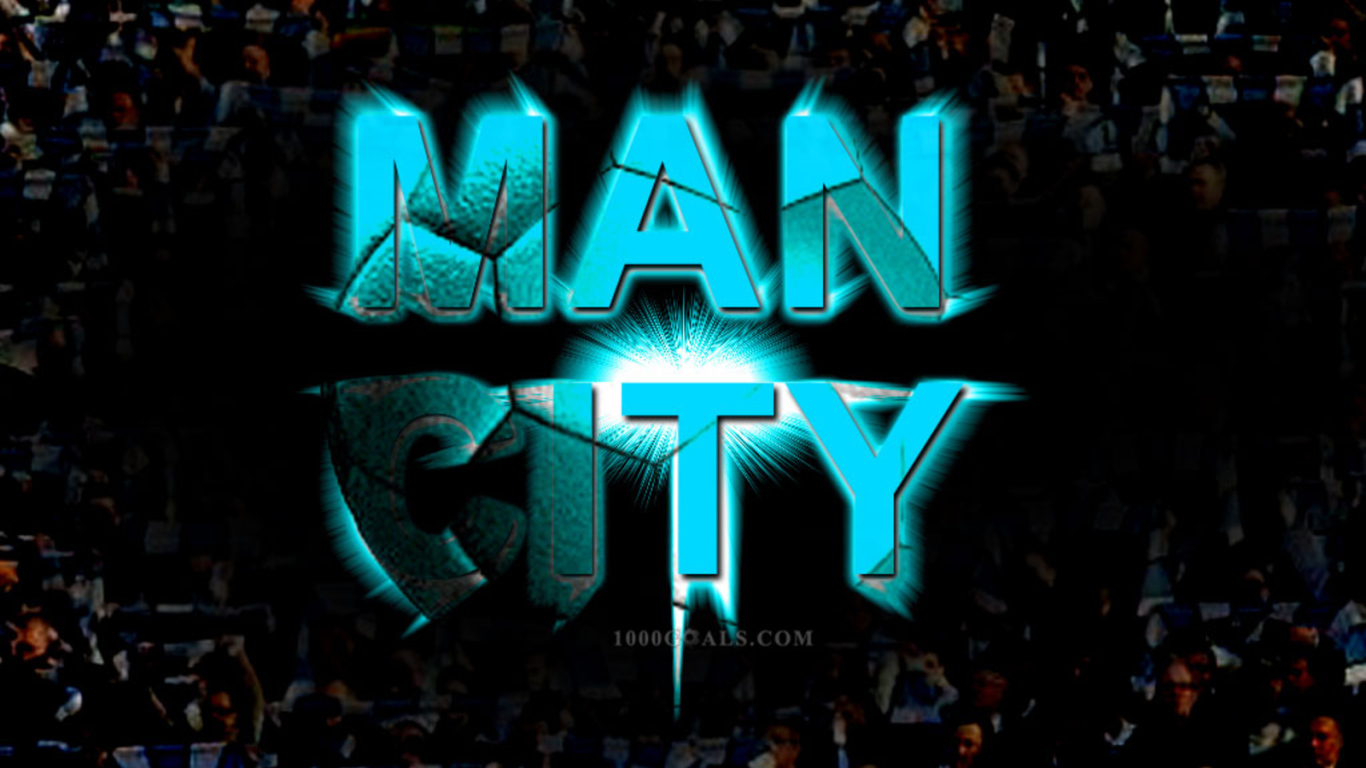 Манчестер Сити на черном фоне