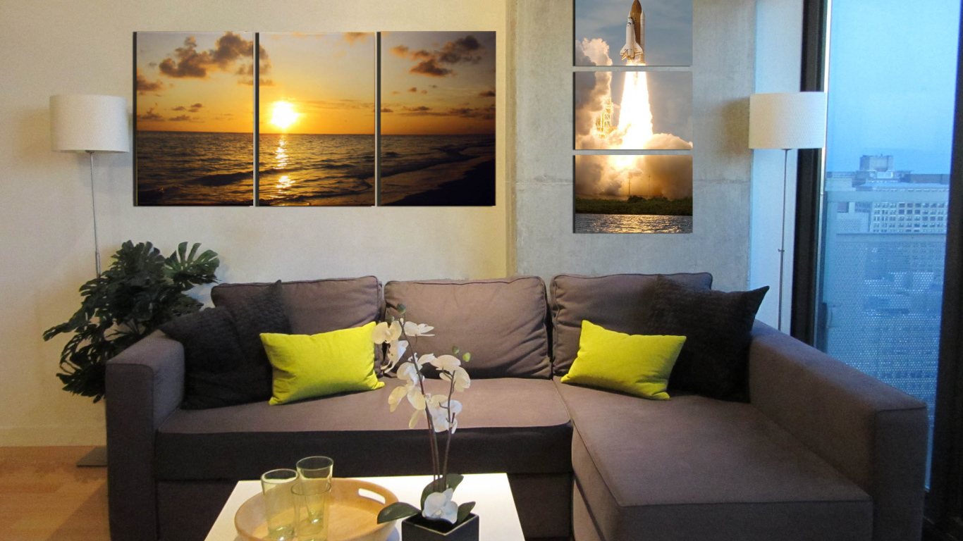 Картины на стене в гостиной