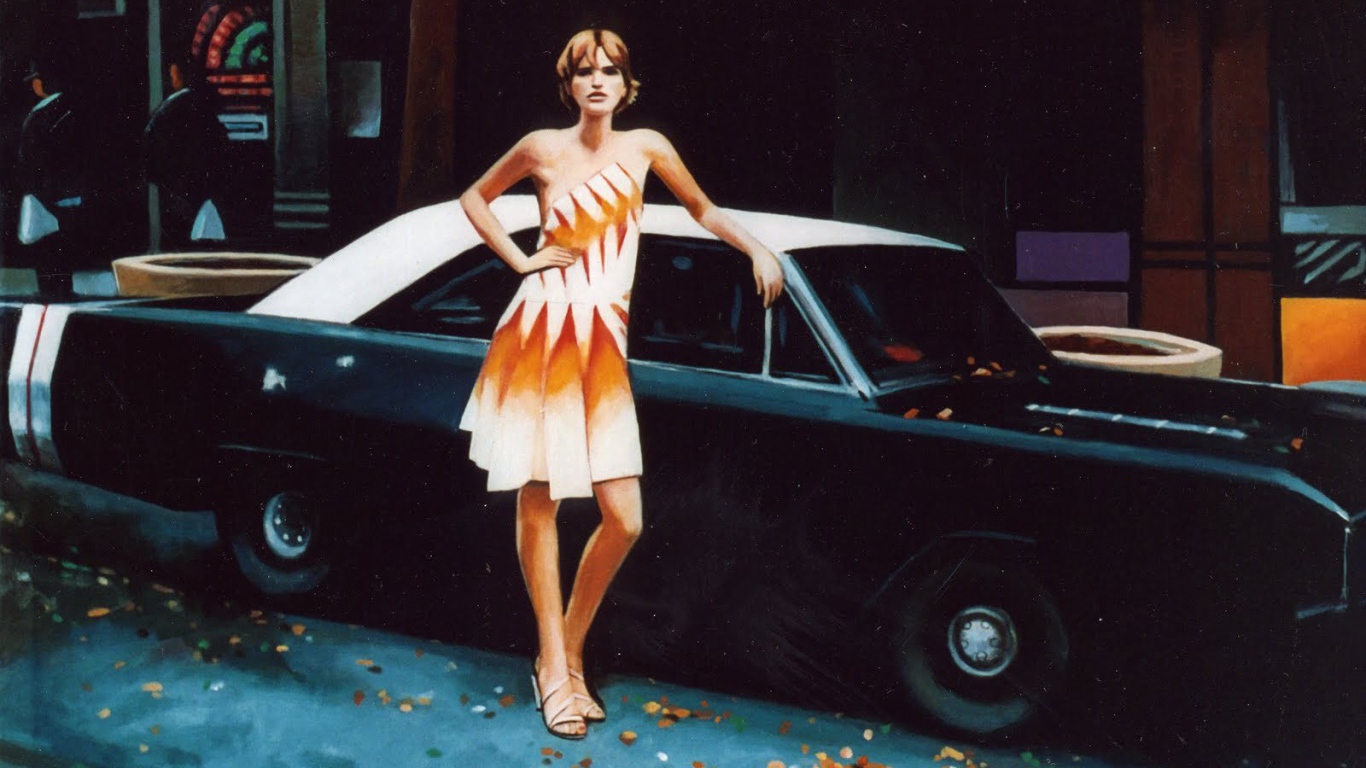 Фотография Женщина и черный автомобиль