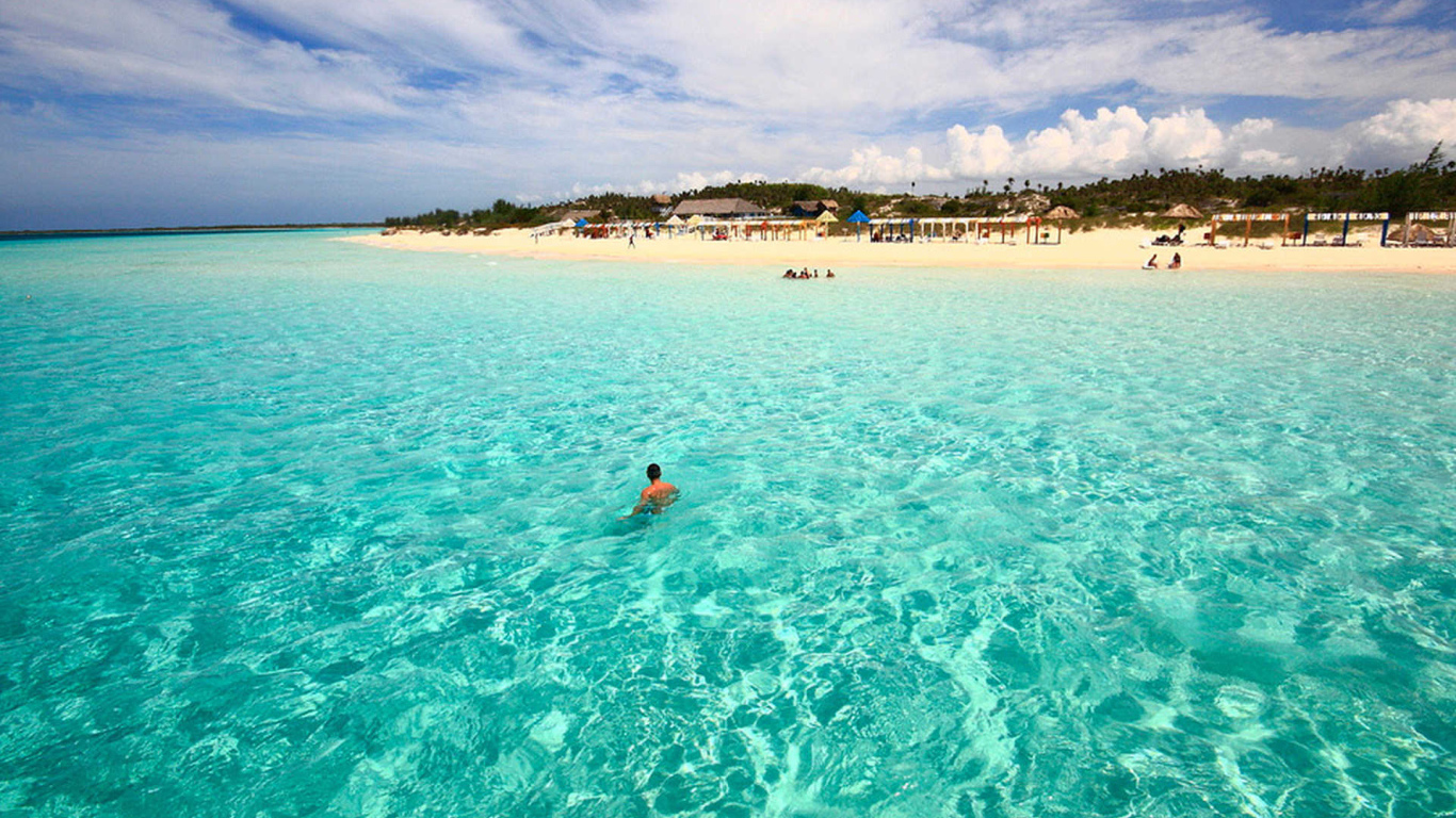 Отдых на пляже на курорте Кайо Коко, Куба