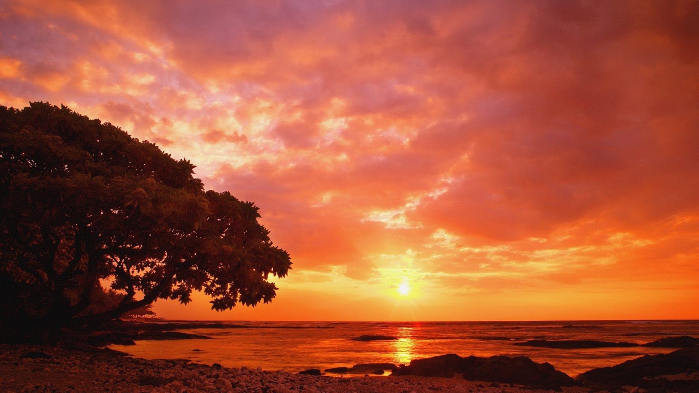 Закат на пляже Коста-Рика