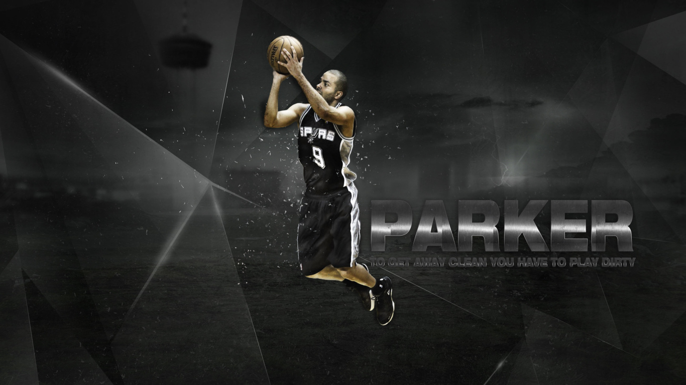 Тони Паркер забрасывает мяч в корзину