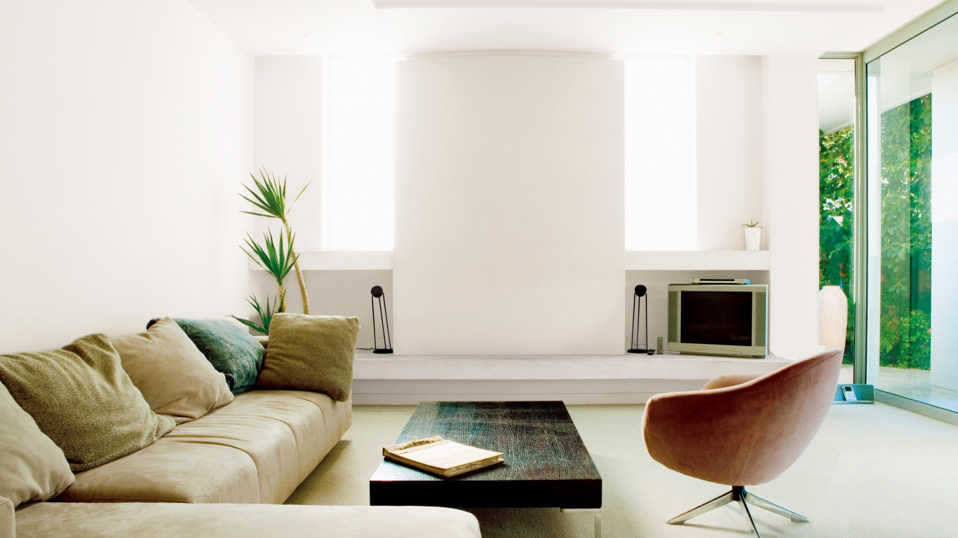 Очень светлая гостиная