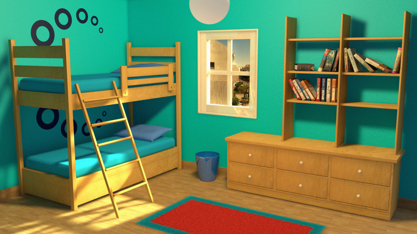 Деревянная мебель в детской комнате