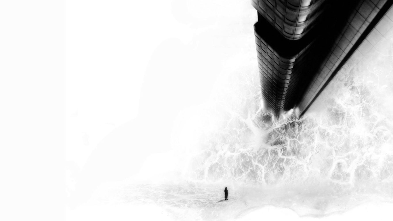 Черное вертикальное строение на белом фоне