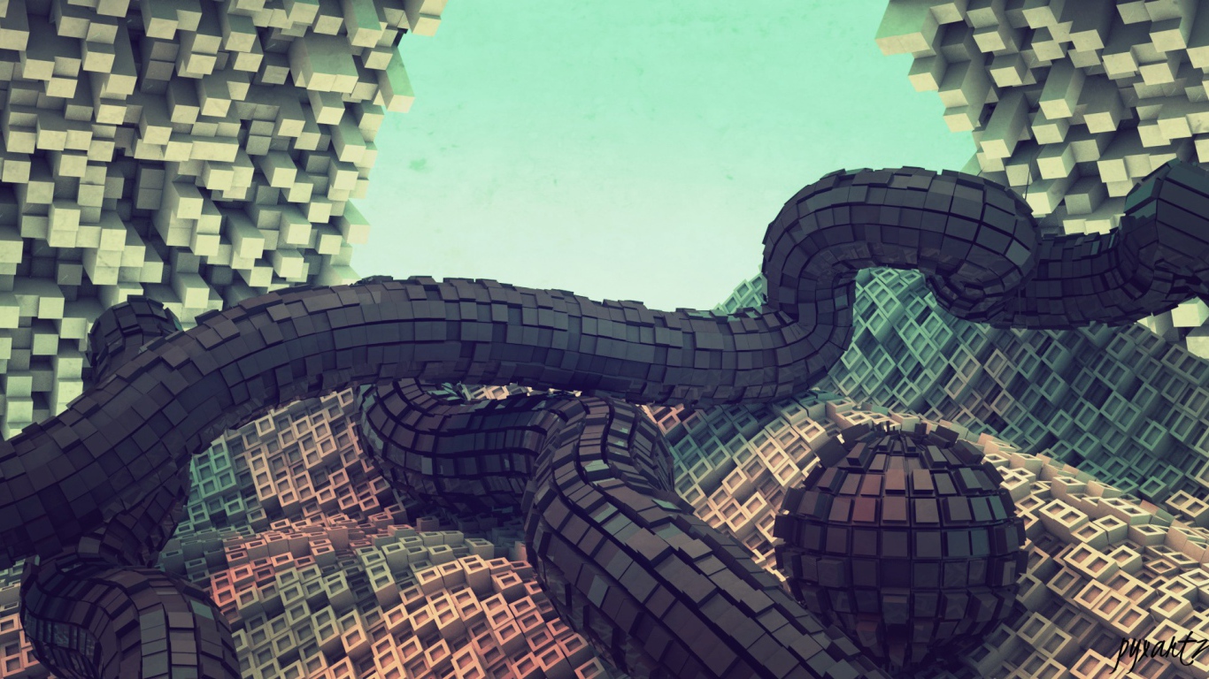 Кубические конструкции из пикселей