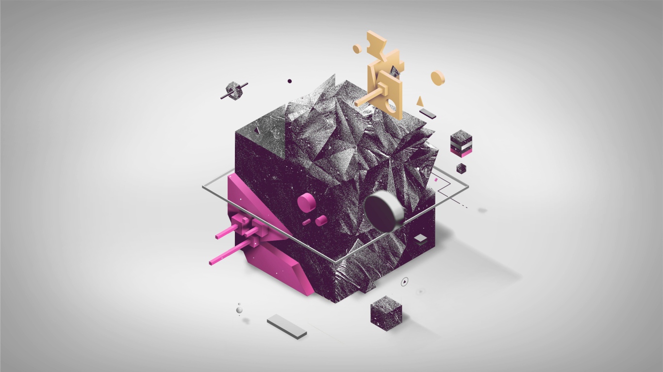 Разрушение куба, 3-Д графика