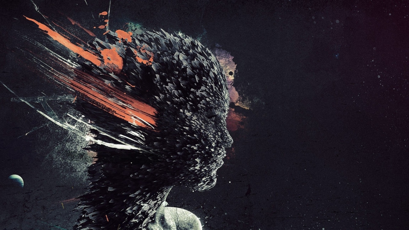 Голова девушки из 3Д структур