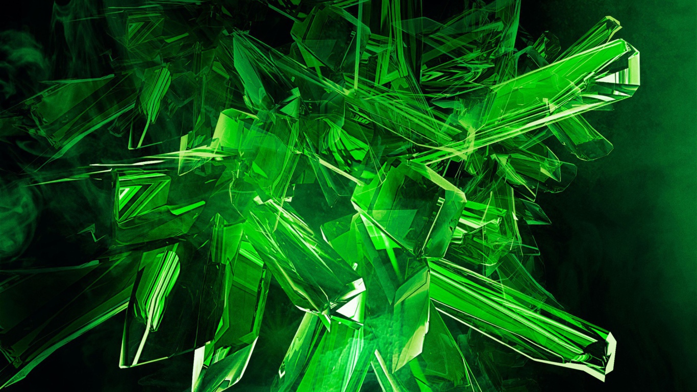 Зеленые кристаллы, 3Д графика
