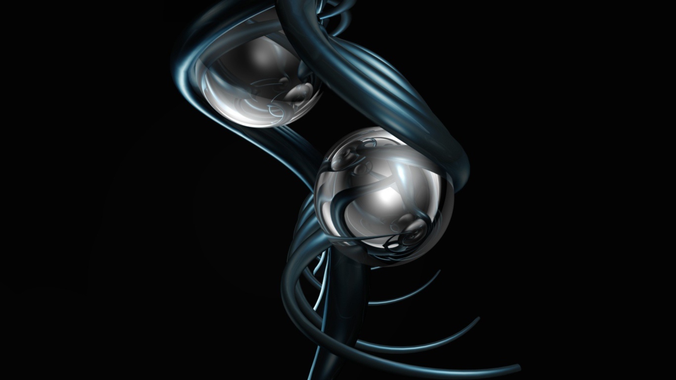 Металлические шары в черной спирали