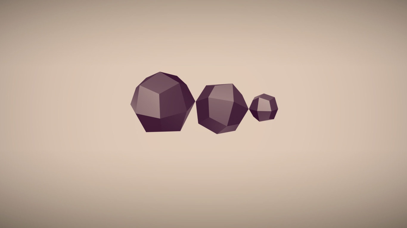 Три черных многогранника