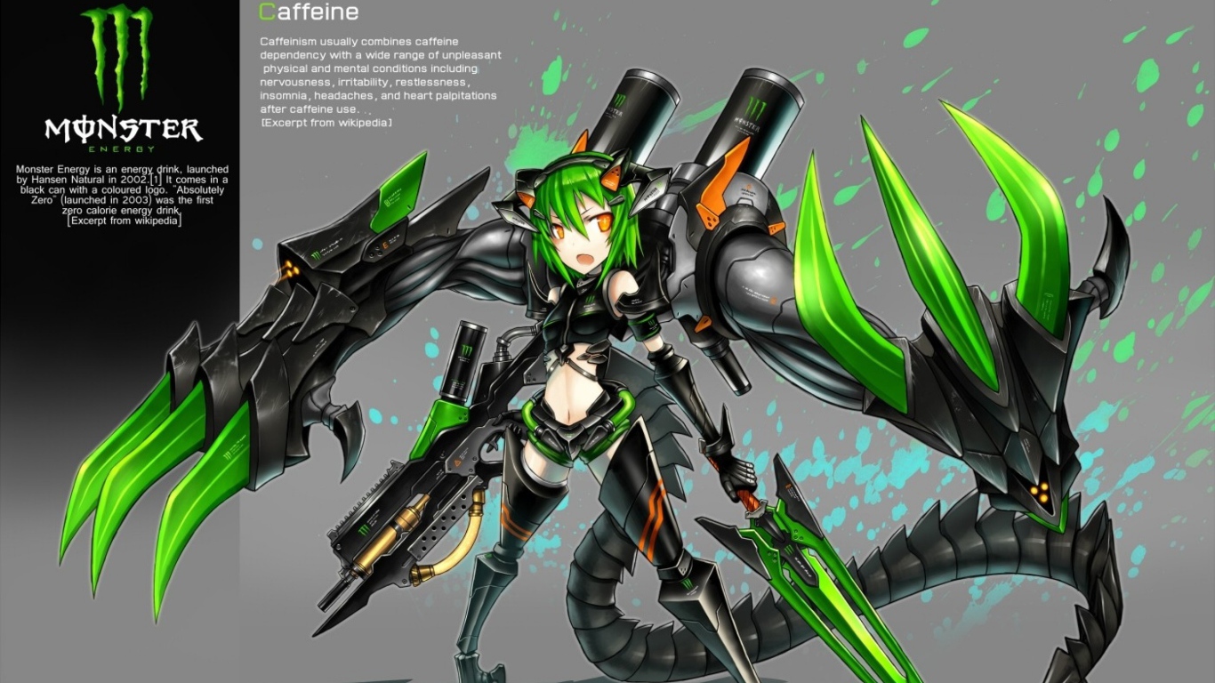 Девушка аниме Monster Energy