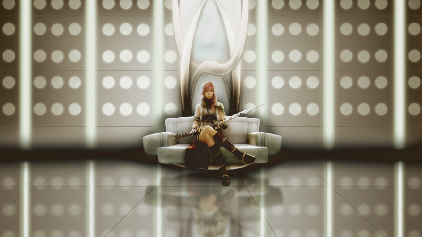 Девушка аниме на престоле