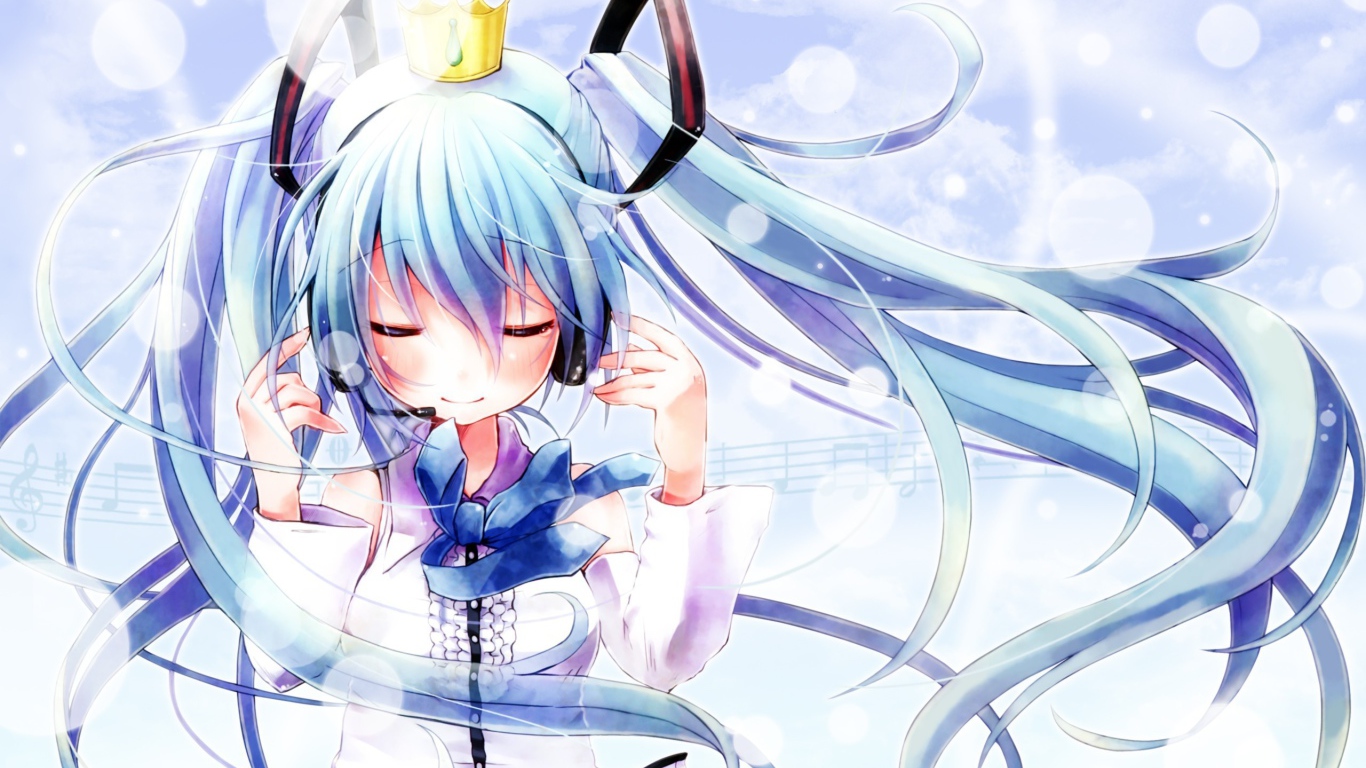 Аниме девушка в золотой короне