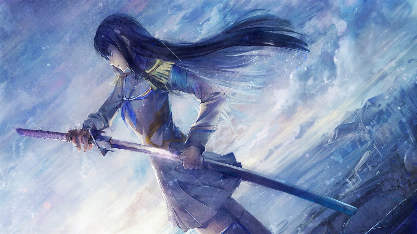 Девушка аниме с катаной Kill la Kill