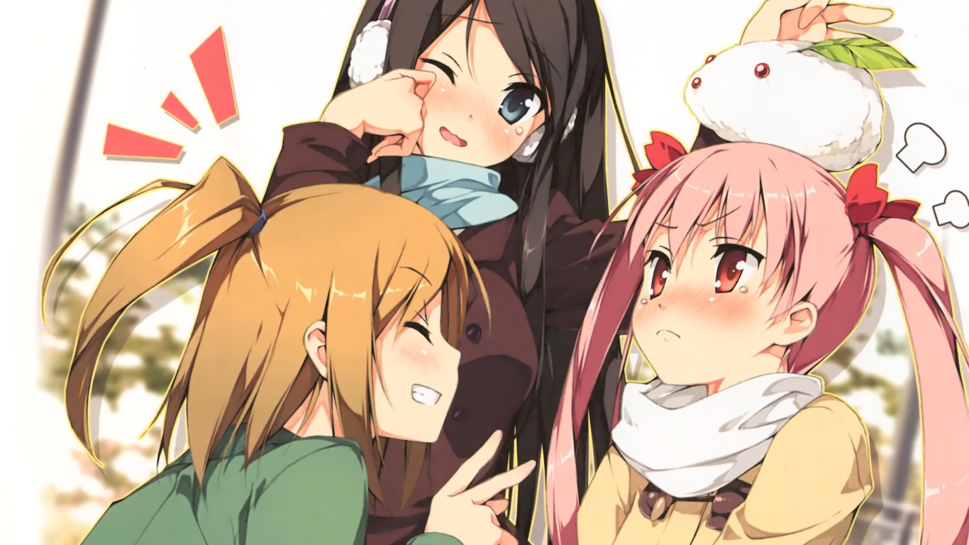 Девушки аниме с волосами разного цвета