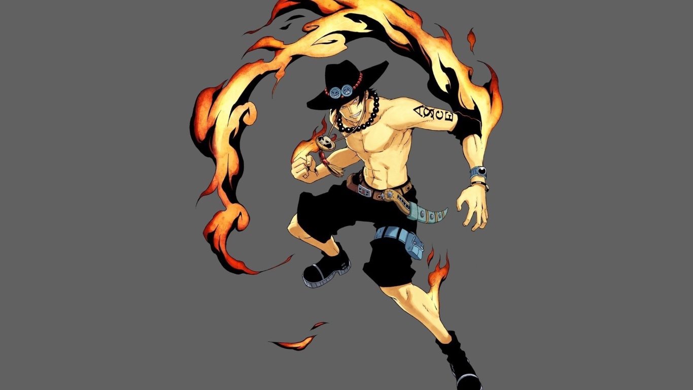 Пламенный герой аниме Портгас Д. Эйс