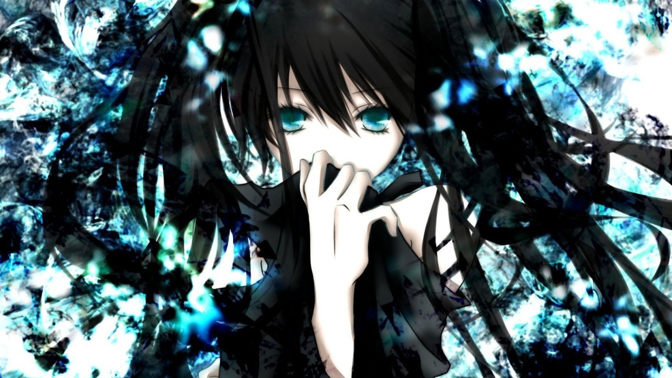 Голубоглазая девушка аниме Black Rock Shooter