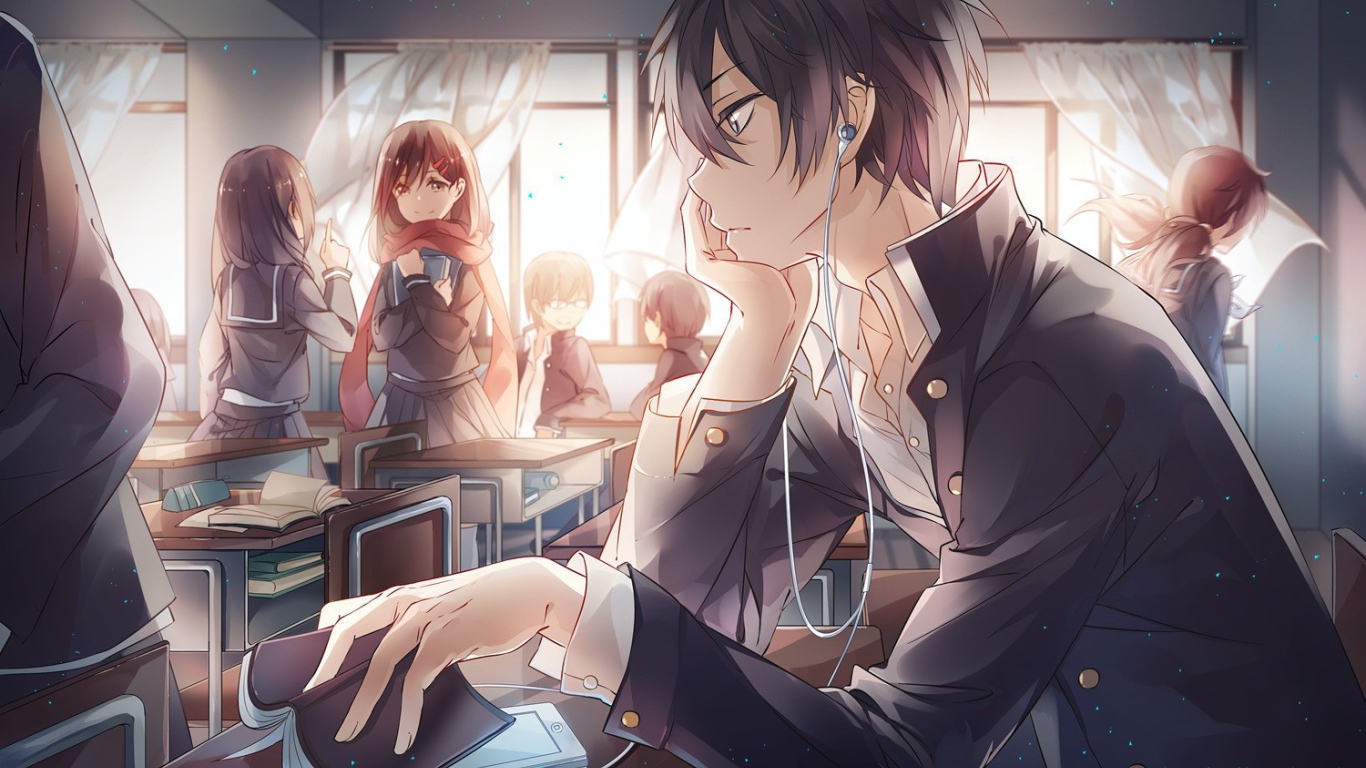 Задумчивый герой аниме Kagerou Project