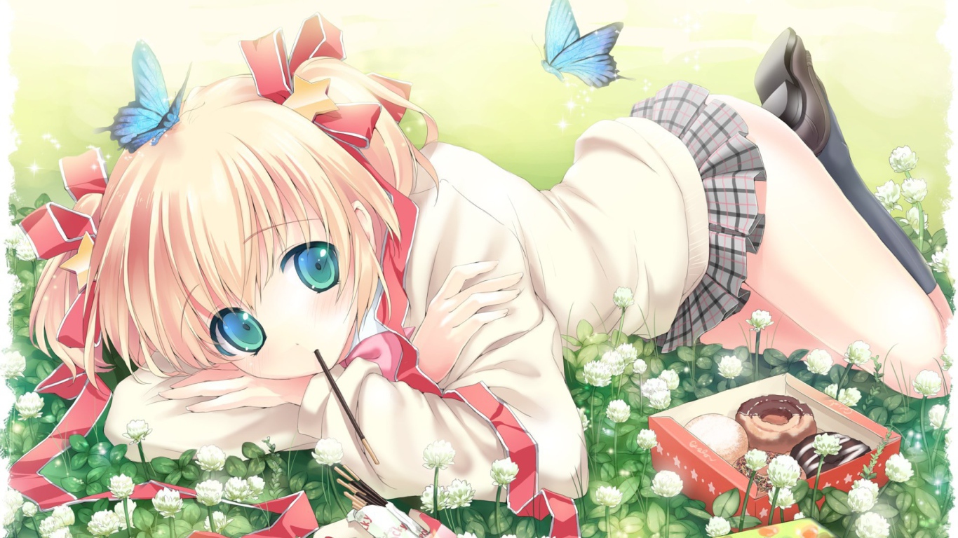 Милая девочка аниме Маленькие проказники