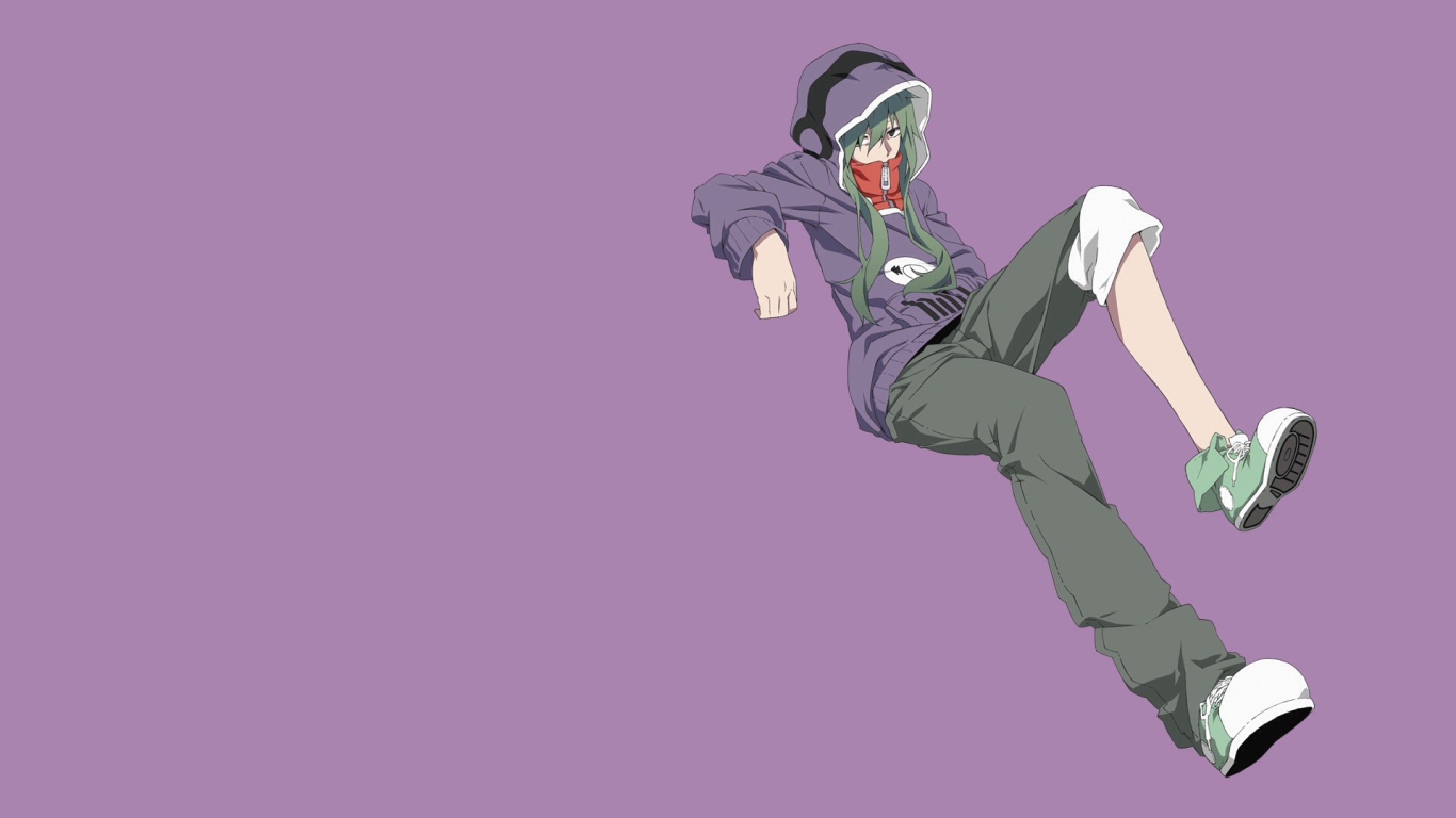 Девушка на фиолетовом фоне, аниме Kagerou Project