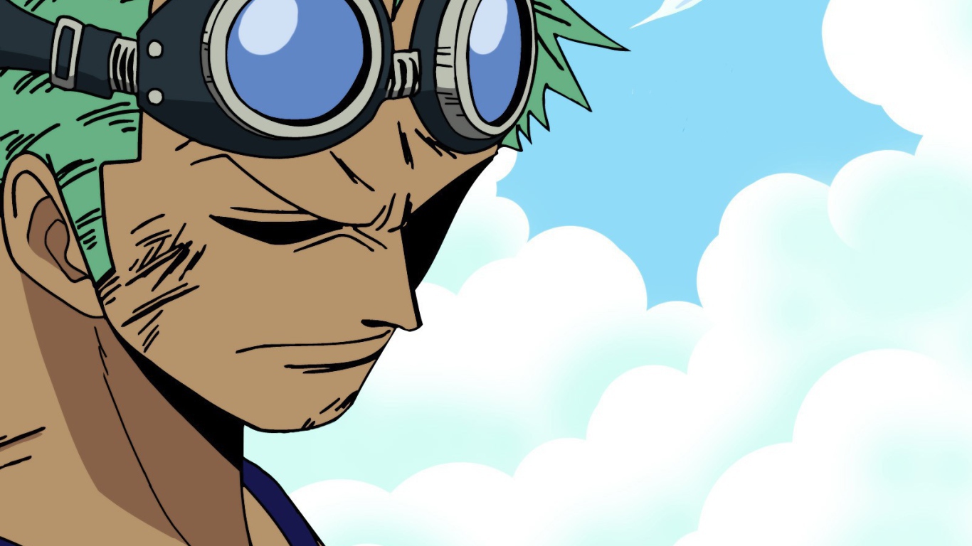 Зеленоволосый персонаж аниме Большой куш в очках