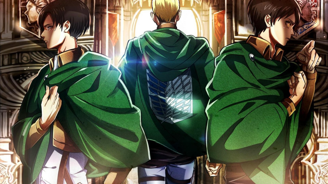 Герои манги  Атака Титанов в зеленых накидках