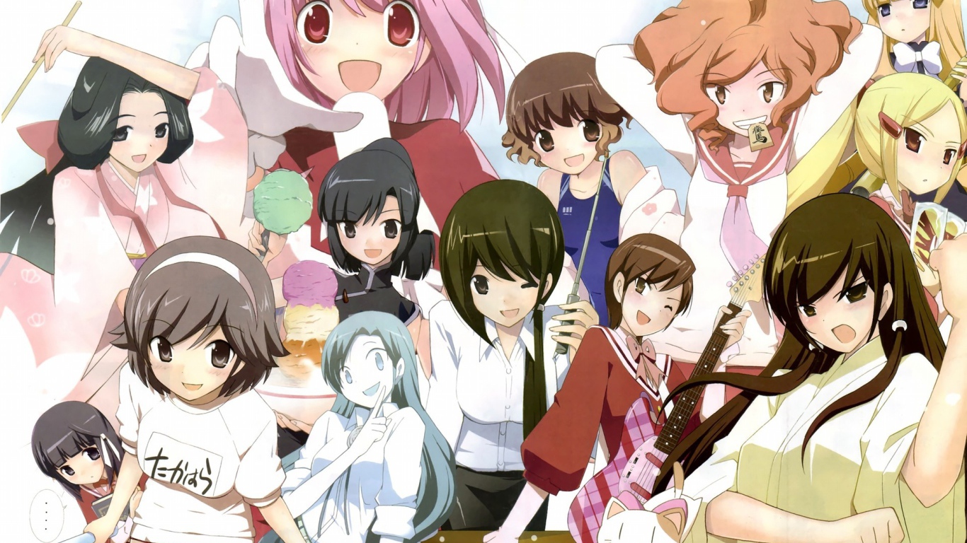 Герои манги Одному лишь Богу ведомый мир