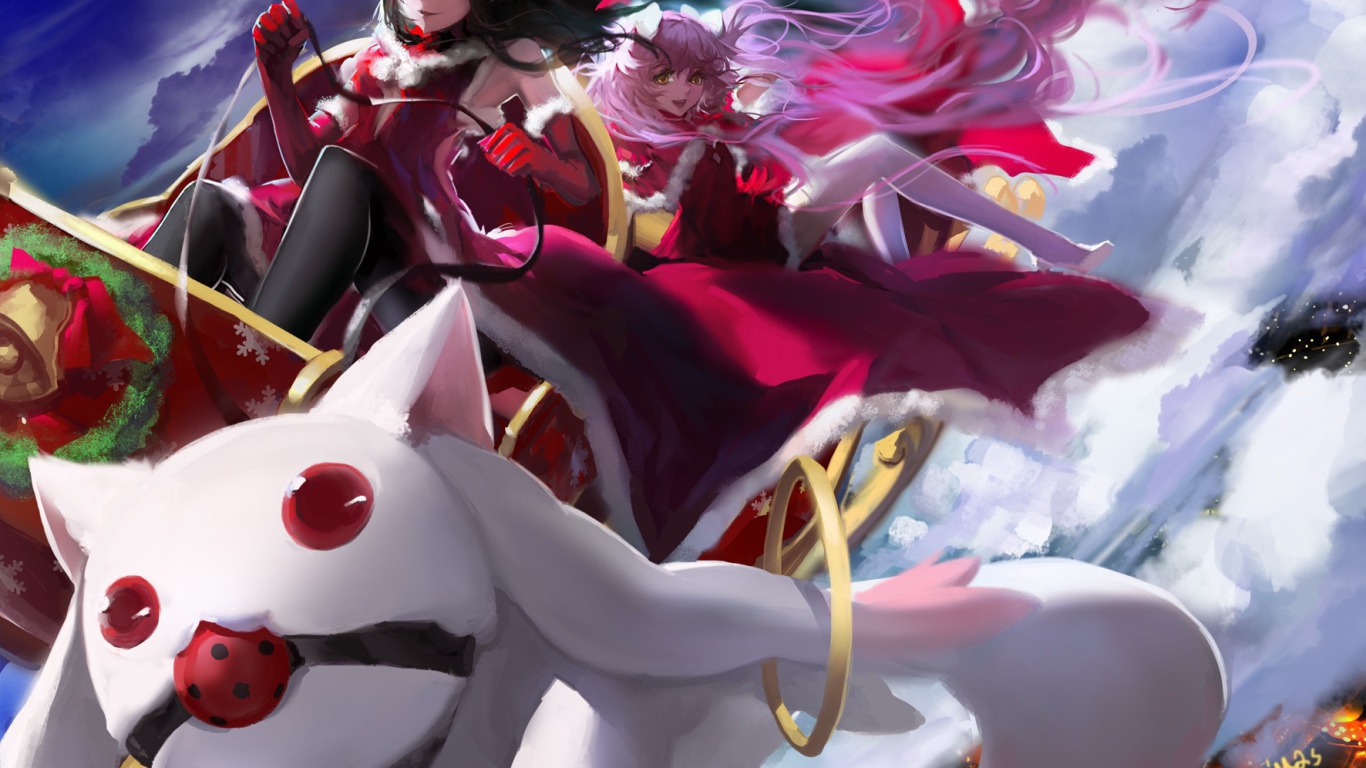 Волшебный кот из аниме Девочка-волшебница Мадока