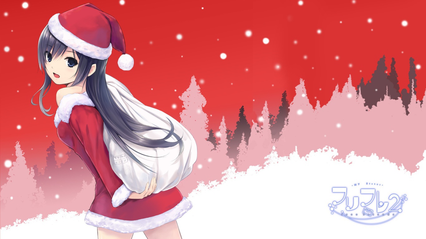 New year anime girl, author Coffee-Kizoku Desktop wallpapers 1366x768