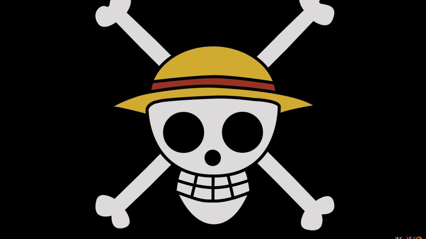 Пиратский символ на черном фоне в аниме Большой куш