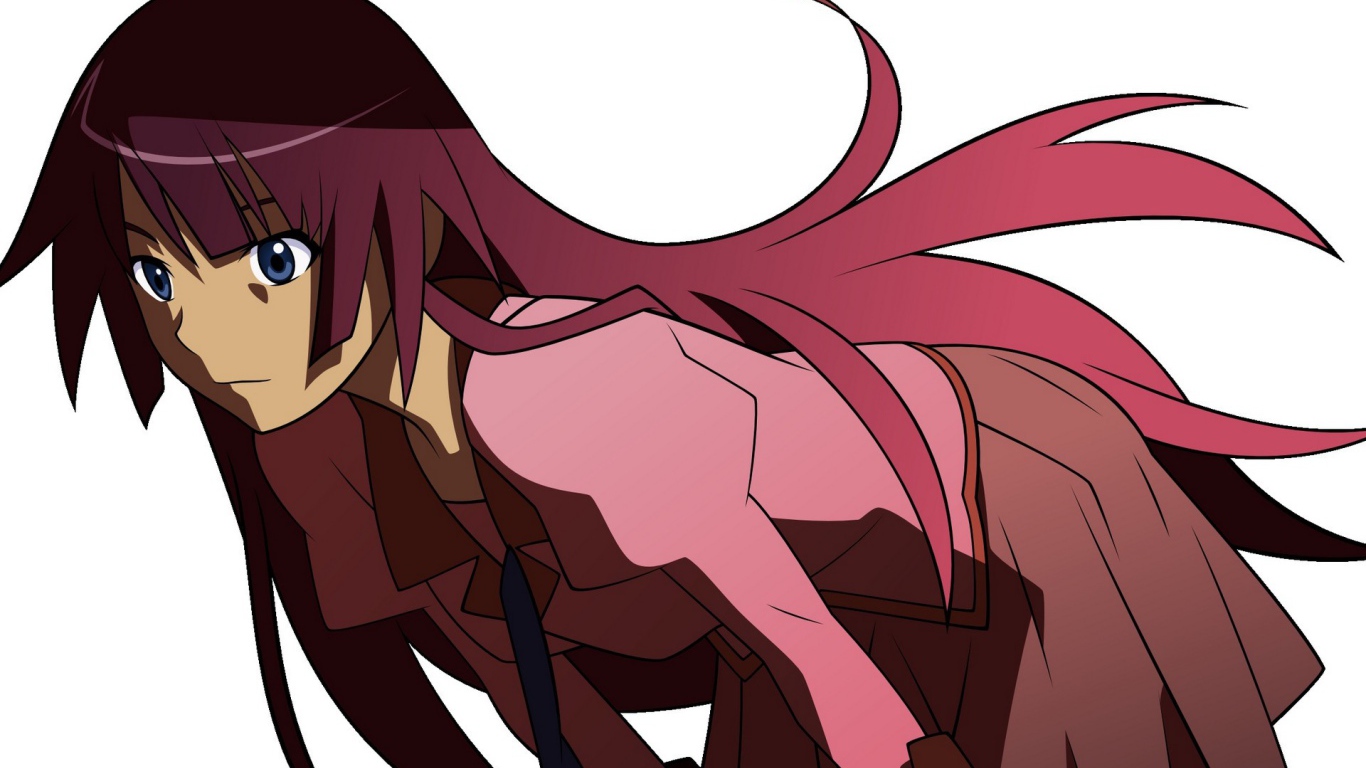 Красноволосая девушка в аниме Monogatari Series