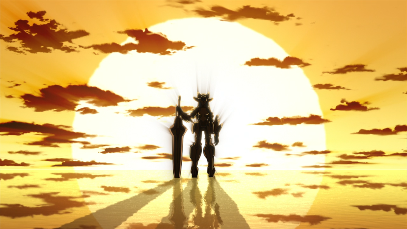 Робот на фоне заката, аниме Необъятные Небеса